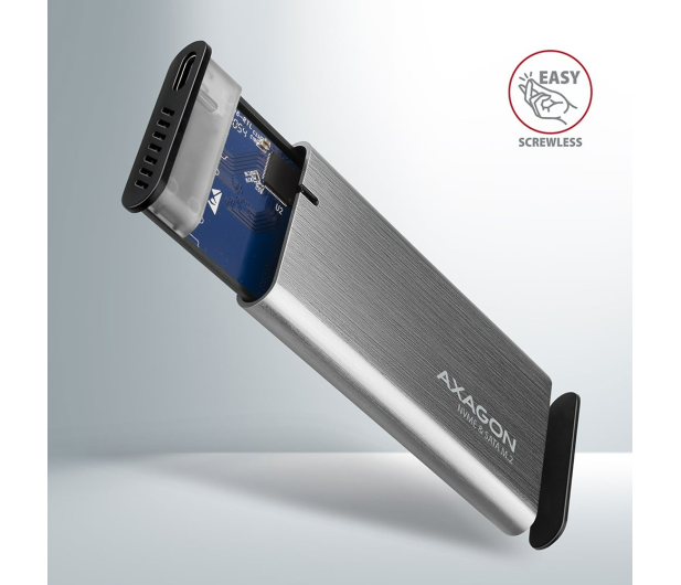 AXAGON EEM2-SG2 Obudowa zewnętrzna aluminiowa bezśrubowa USB-C 3.2 Gen 2 M.2 NVMe & SATA SSD + USB-A - USB-C redukcja - 1353424 - zdjęcie 6